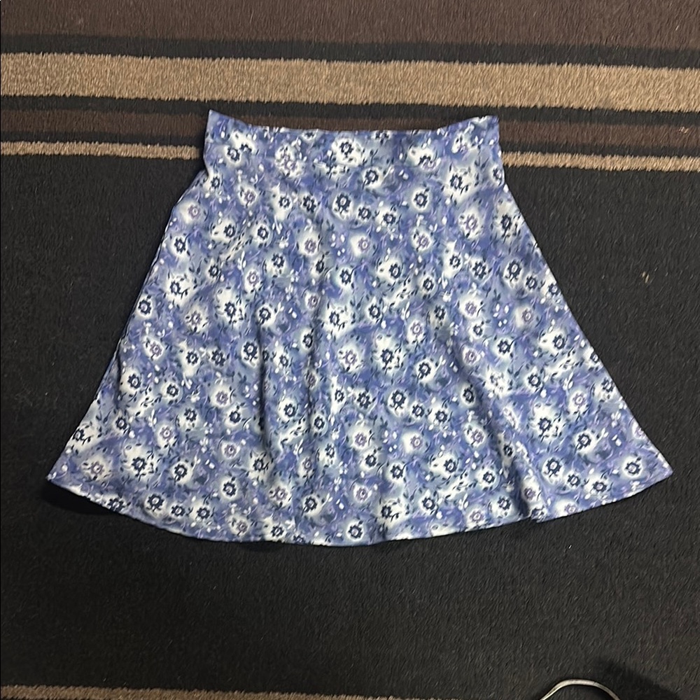 All that Jazz Blue and White Mini A-Line Skirt
